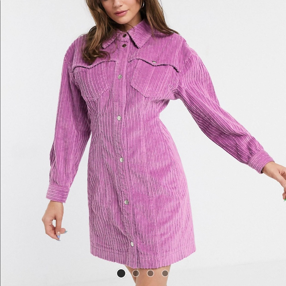 ASOS purple cord shirt dress - lightly worn